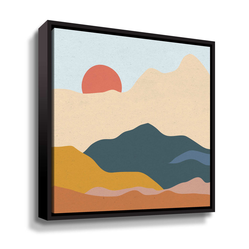 Mountainouns II - Impression sur toile, Cadre flottant noir, H 10 po x l 10 po x P 2 po