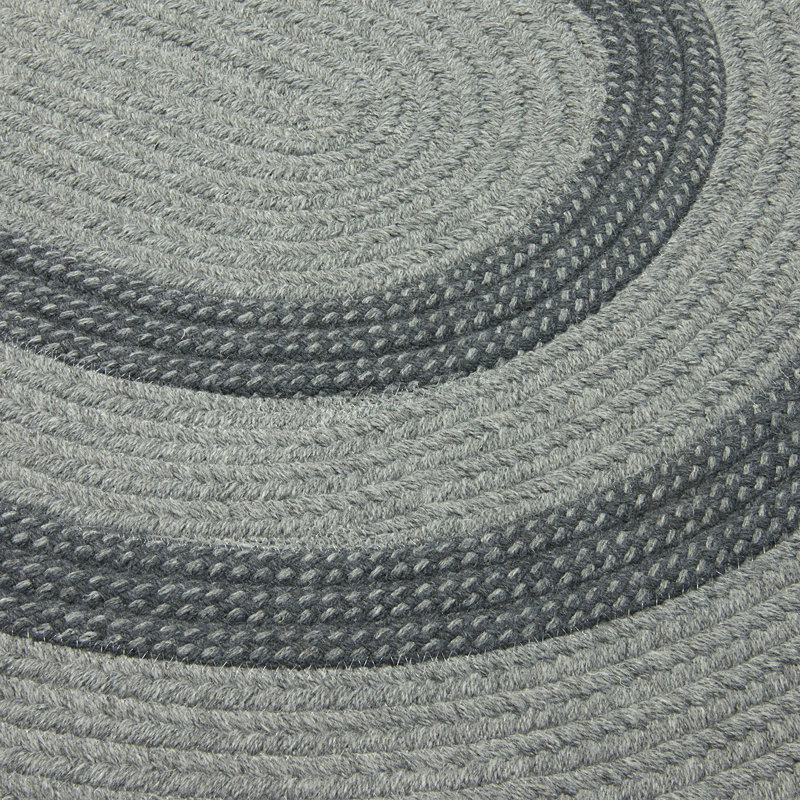 Tapis gris en laine tissé à la main Van Cleef, Tapis de couloir ovale 2 pi x 10 pi