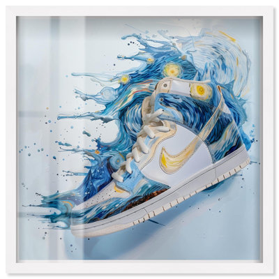 «Starry Night Sneaker Splash Shadowbox Print Sneaker» par Art Remedy