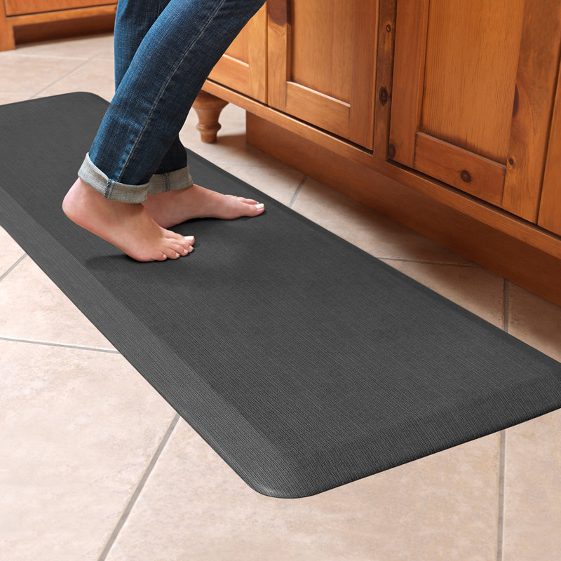 Tapis anti-fatigue designer en toile de ramie confortable, 1 pi 8 po x 6 pi, Anthracite