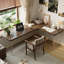 Bureau d'écriture brun noisette + bois massif rectangulaire transparent + acrylique-1755619764-1755619767