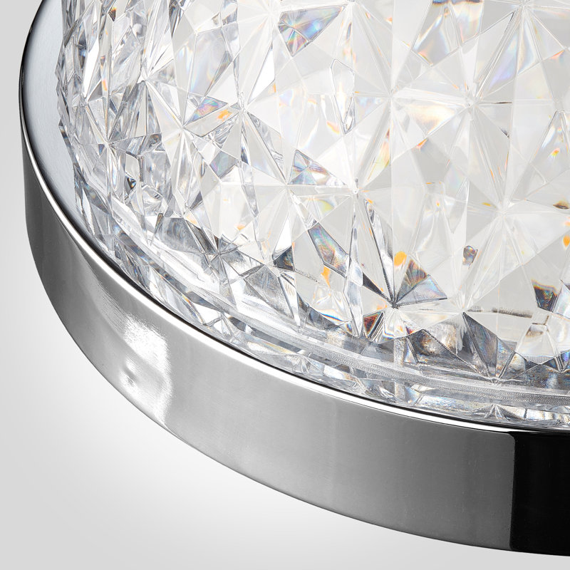 Plafonnier encastré Castor Crystal, Chrome