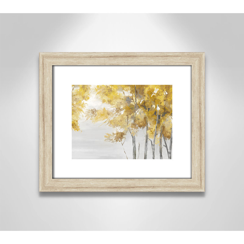 Jaune altruiste - Art encadré autoportant, Cadre beige, H 13,5 po x l 15,5 po x P 1,25 po
