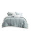 Ensemble de literie en coton 3 pièces pour grand lit - rayures brodées et encre de qualité + édredon ivy double / grand avec texture respirante-126060578