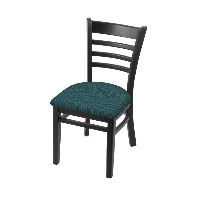 18'' H Upholstered Beech Side Chair, Black, Graph Tidal