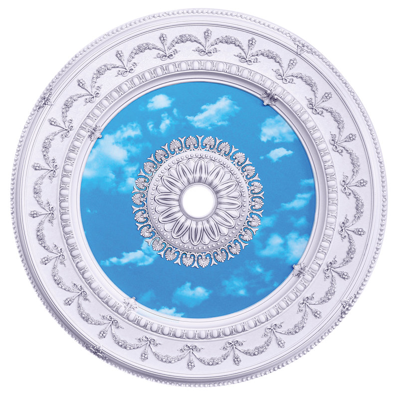 Médaillon rond rond bleu ciel