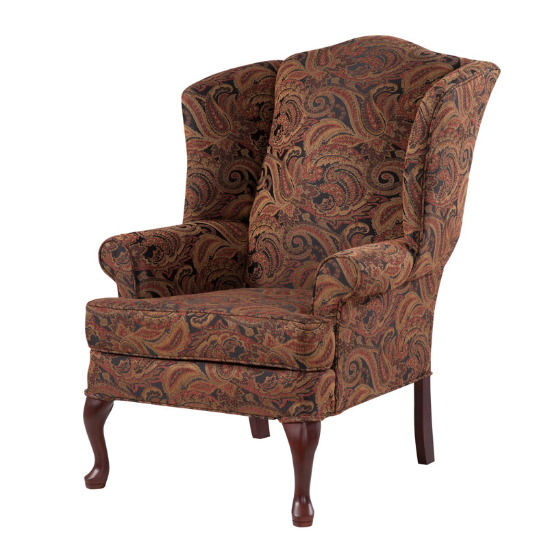 Fauteuil à oreilles en chenille de 28 po de largeur Edson, Chenille canneberge