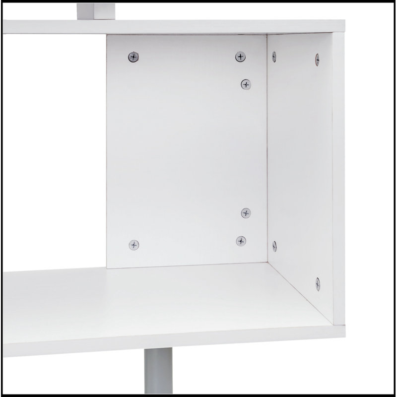 Corner Computer Desk L-Shaped Workstation with 3-Tier Storage Shelves, Perfect for Efficient Home Office and Multitasking.