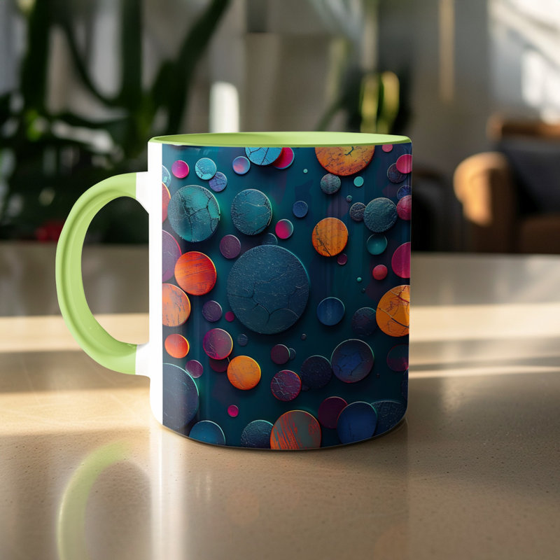 Polka Dot 11oz Accent Coffee Mug, Light Green