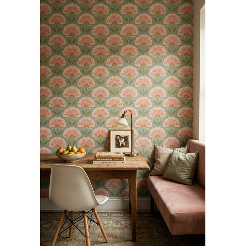 Papier peint rétro Mid Mid Modern, Peel and Stick