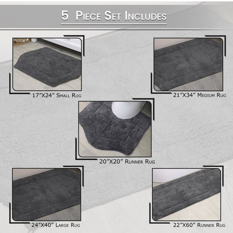 Tapis pour salle de bain Morissette, Gris