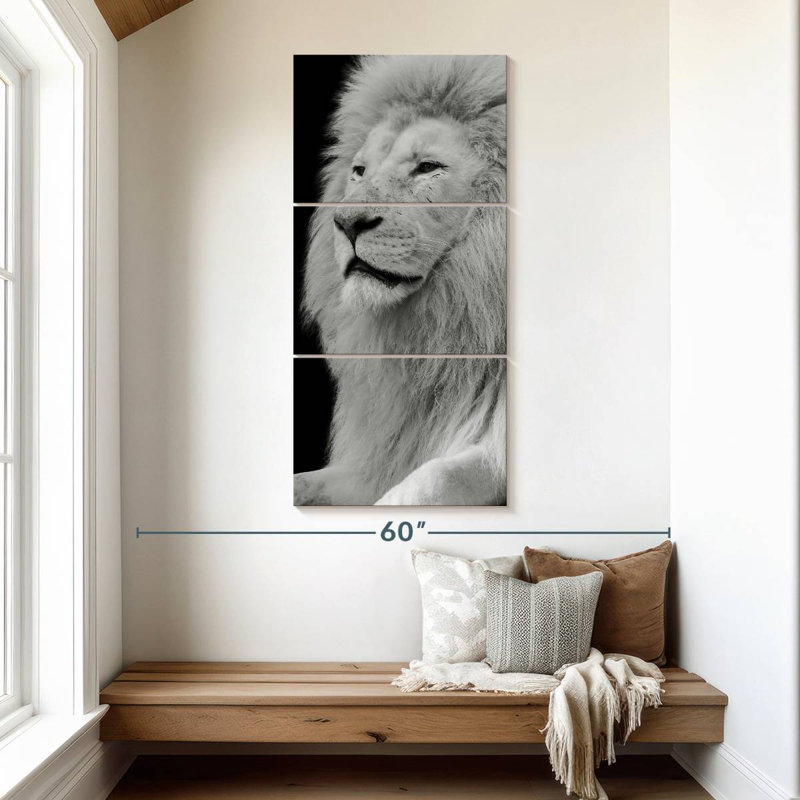 Profil de tête de lion, H 52 po x l 24 po