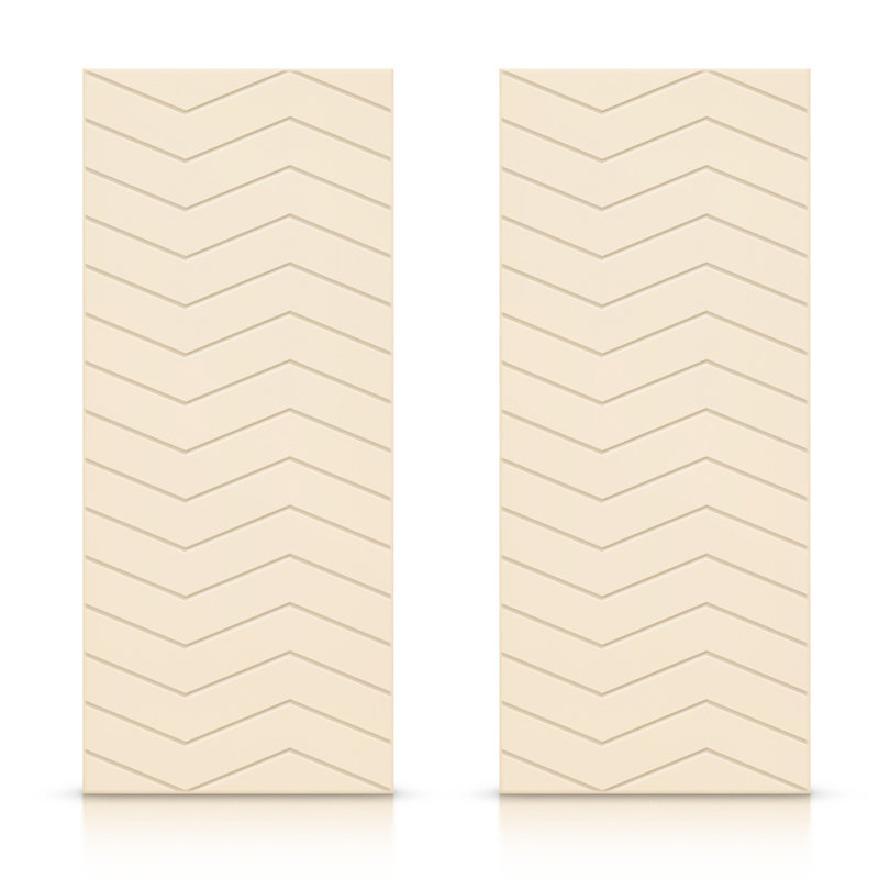 Portes de placard coulissantes à panneaux, Beige, 60 po x 80 po