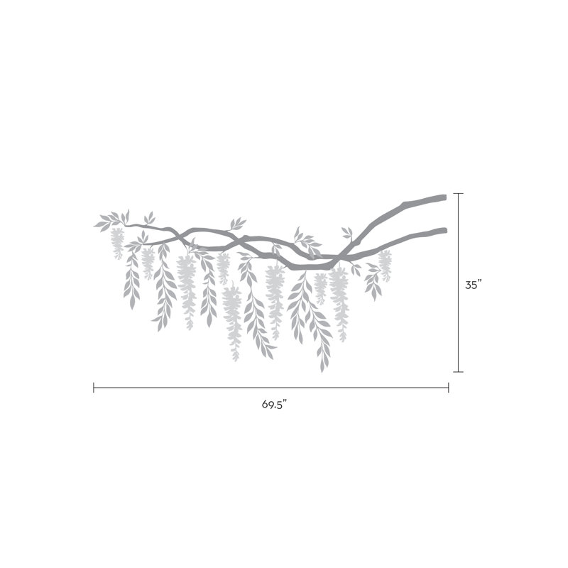 Plants & Flowers Non-Wall Damaging Accent, Light Purple