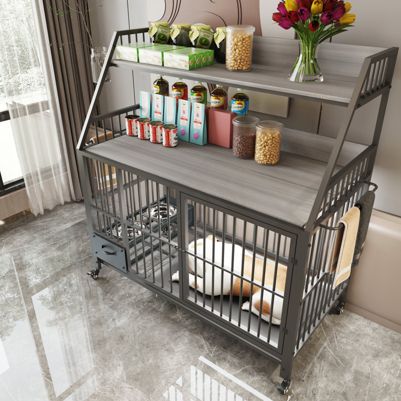 Exquisite Double-Layer Pet Cage with Sturdy Construction and Practical Storage
