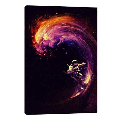 Space Surfing by Nicebleed - Wrapped Canvas Print