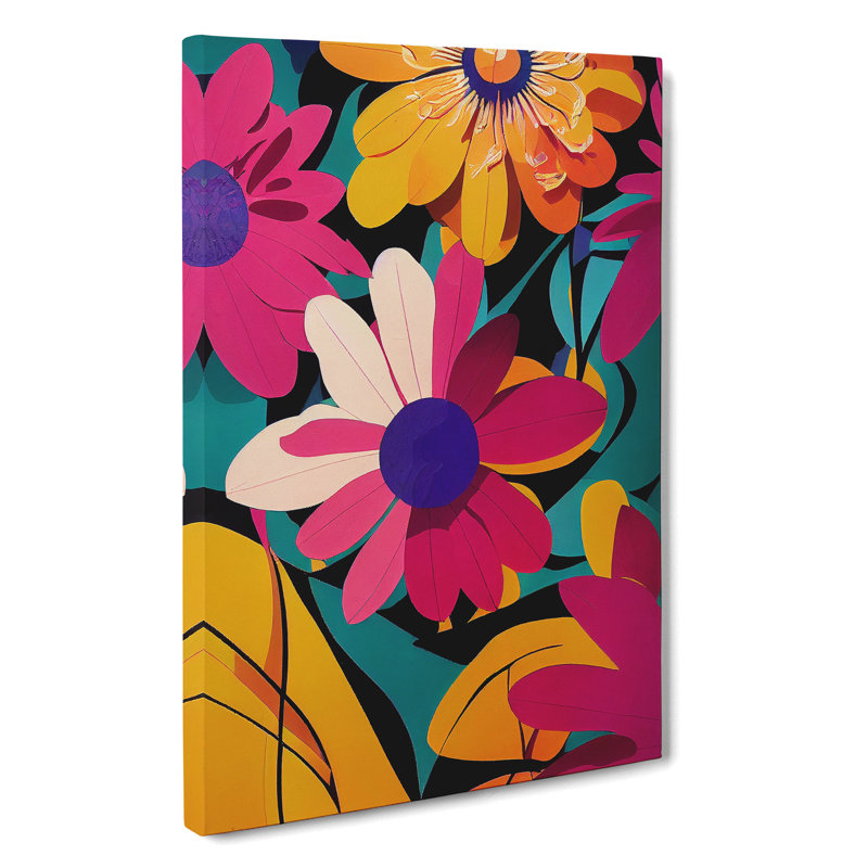Wondrous Abstract Flowers No.2 - Wrapped Canvas Print, 60cm H x 40cm W x 3cm D