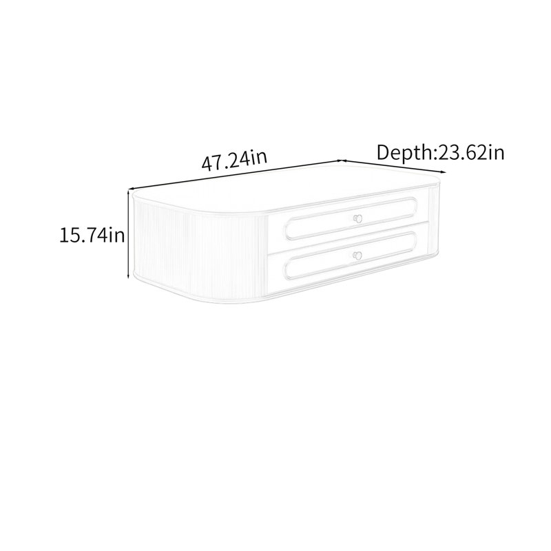 Douvres, H 15,74 po x L 47,24 po x l 23,62 po