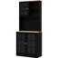 Black Kitchen Cabinet With , 72" Freestanding, Large Countertop, Adjustable Shelves For Dining Room Freestanding Cabinet, Black,