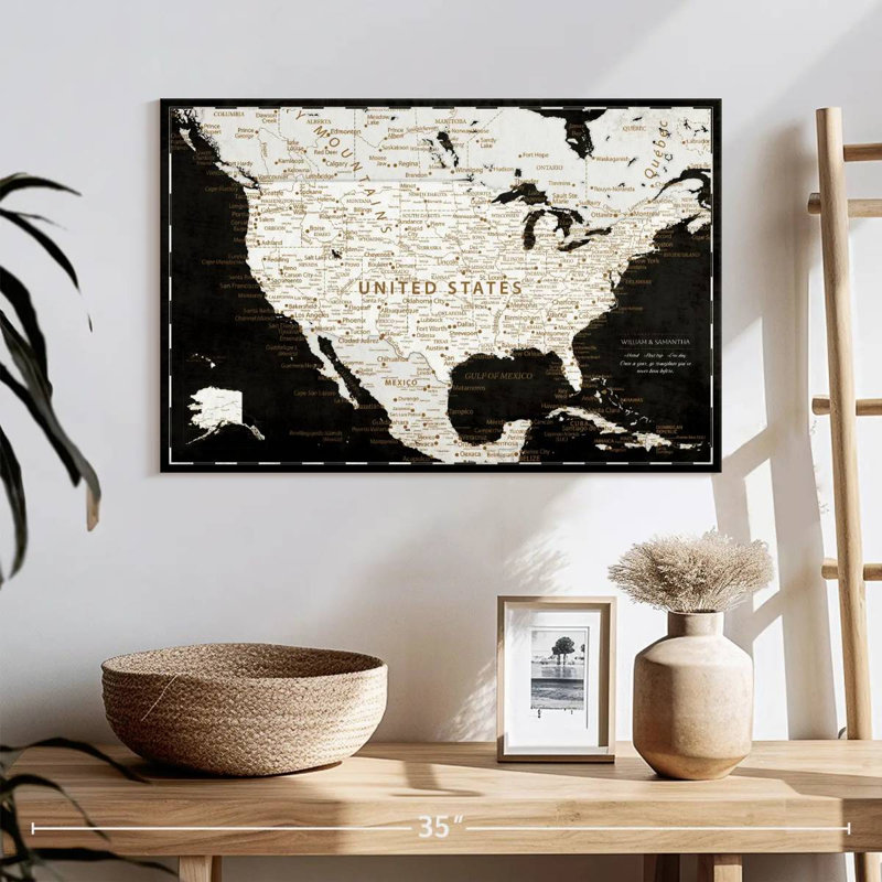 Épinglette personnalisée sur fond noir Ameere USA, H 16 po x l 24 po, Oui