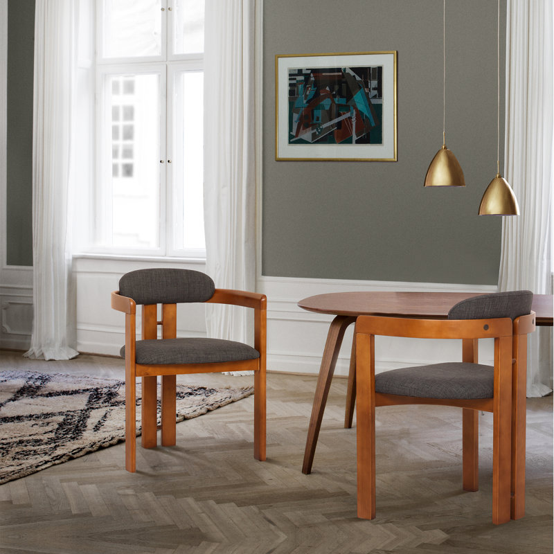 Chaise avec accoudoirs gris anthracite Emmie, Brun foncé, 2