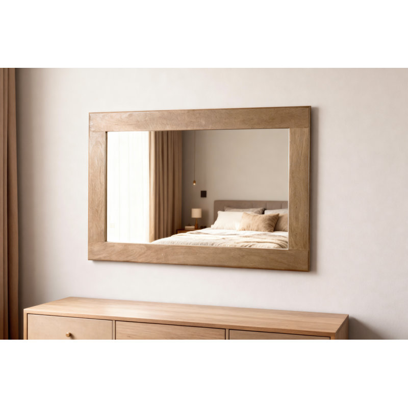 Miroir Carmenita en brun clair rustique, Brown