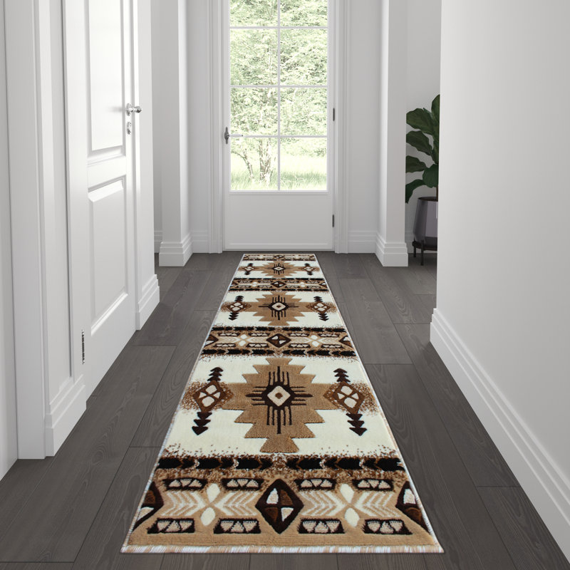 Leitha traditionnel en fibre d'oléfine, Runner 2' x 7'