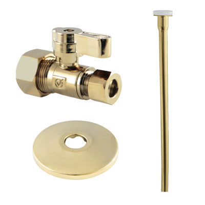 Kingston Brass Trimscape Toilet Supply Kit, 5/8" OD x 3/8" OD Comp Straight Valve