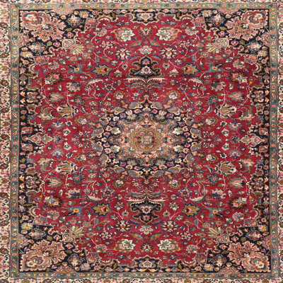 Tapis décoratif rouge à motif oriental Zidan