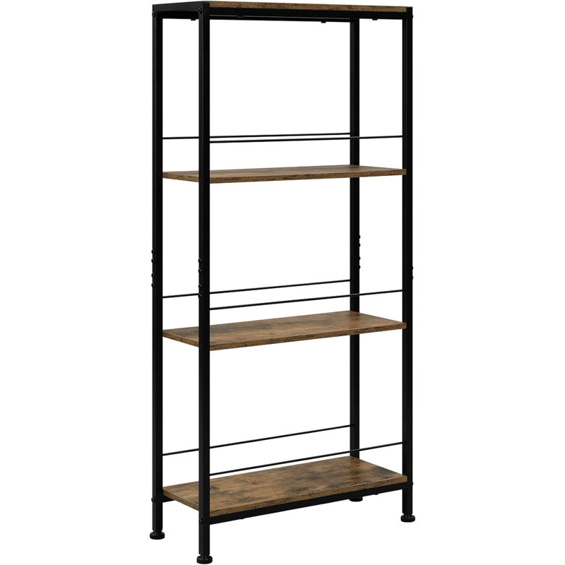 Shelf, Recess Shelf With 4 Levels, Kitchen Shelf, Spice Rack, Standing Shelf, Ladder Shelf, Narrow For Kitchen, Living Room, Wood Material Metal, White Light Oak, 50 X 78 X 20 Cm