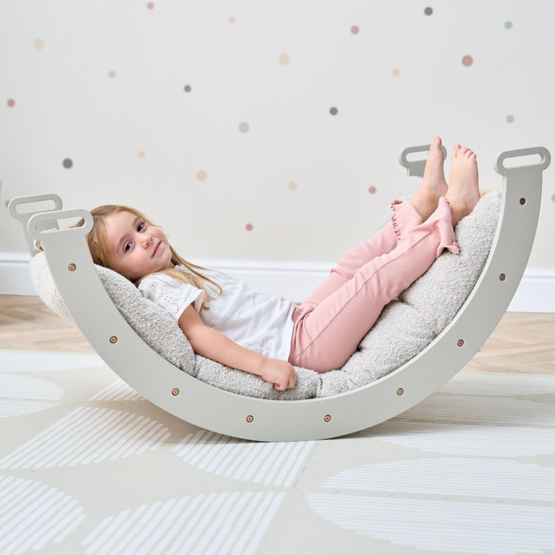 Scala Montessori 3 in 1 Pikler Climbing Frame with Climbing Wall, Mushroom