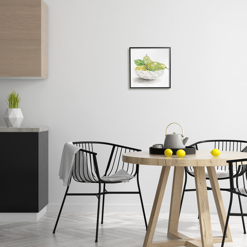«Pear Bowl», peinture encadrée sur bois, impression, Giclée encadrée noir minuit, H 12 po x l 12 po x P 1,5 po