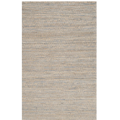 Aderyn Hand Woven Jute/Cotton Rug in Grey/Sand