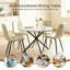 Round Marble‑Effect Drop‑Leaf Folding Dining Table, Space‑Saving Compact Table for Dining Room, Kitchen & Apartment Small Spaces