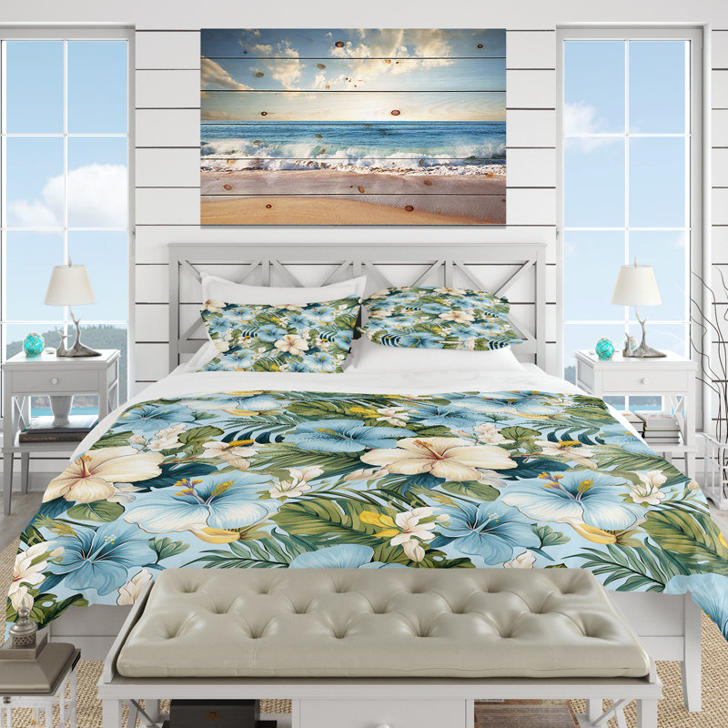 Literie Celestial Tropics Tropical, Housse de couette simple + 1 taie décorative stan