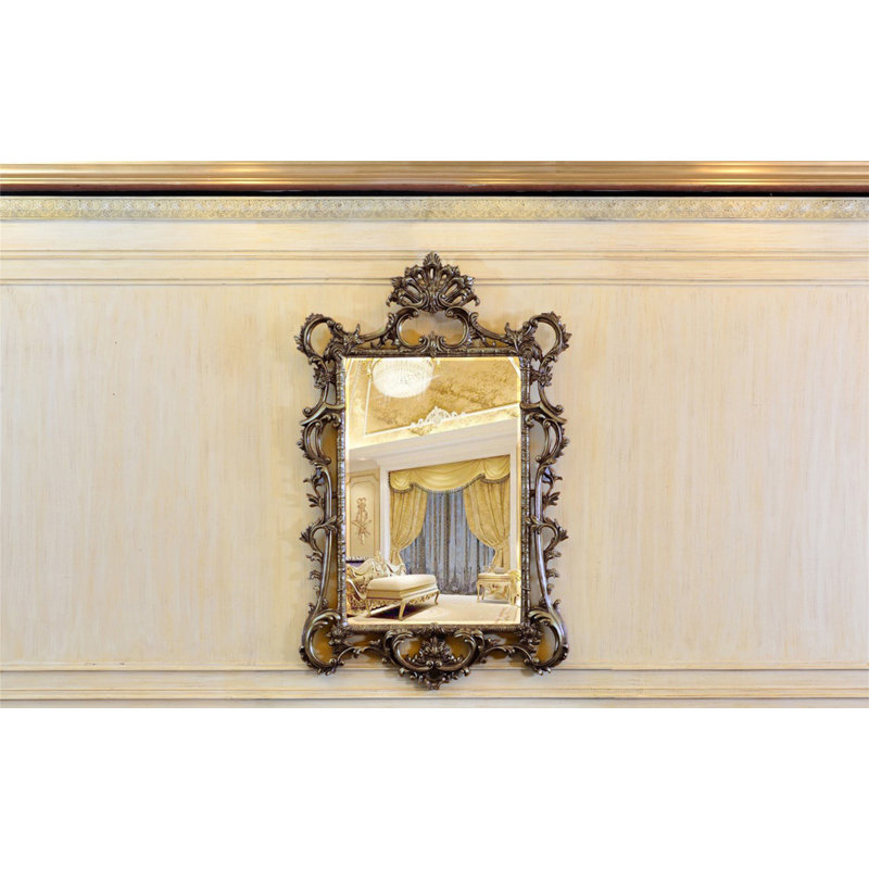 Daylan Framed Wall Mounted Accent Mirror, Antique Silver