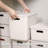 Plastic Storage Baskets With Lid Organizing Container Lidded Knit Storage Organizer Bins For Shelves Drawers Desktop Closet Playroom Classroom Office (4XL+2L, Light Grey)