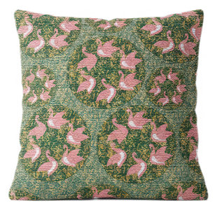 Coussin décoratif vert foncé tissé Peach X Pearl Co, 17 x 18