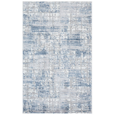 Tapis bleu marine / gris clair Zyaire