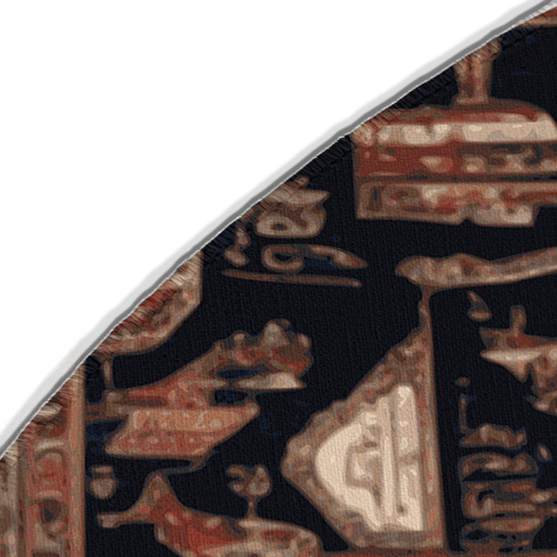 Tapis d'intérieur et d'extérieur brun Persian, Rond 5 pi