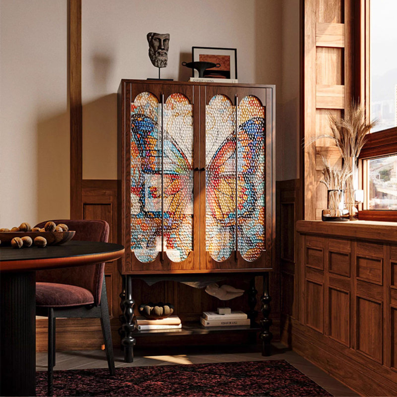 Nut-brown Solid Wood+Tempered Glass Display Cases