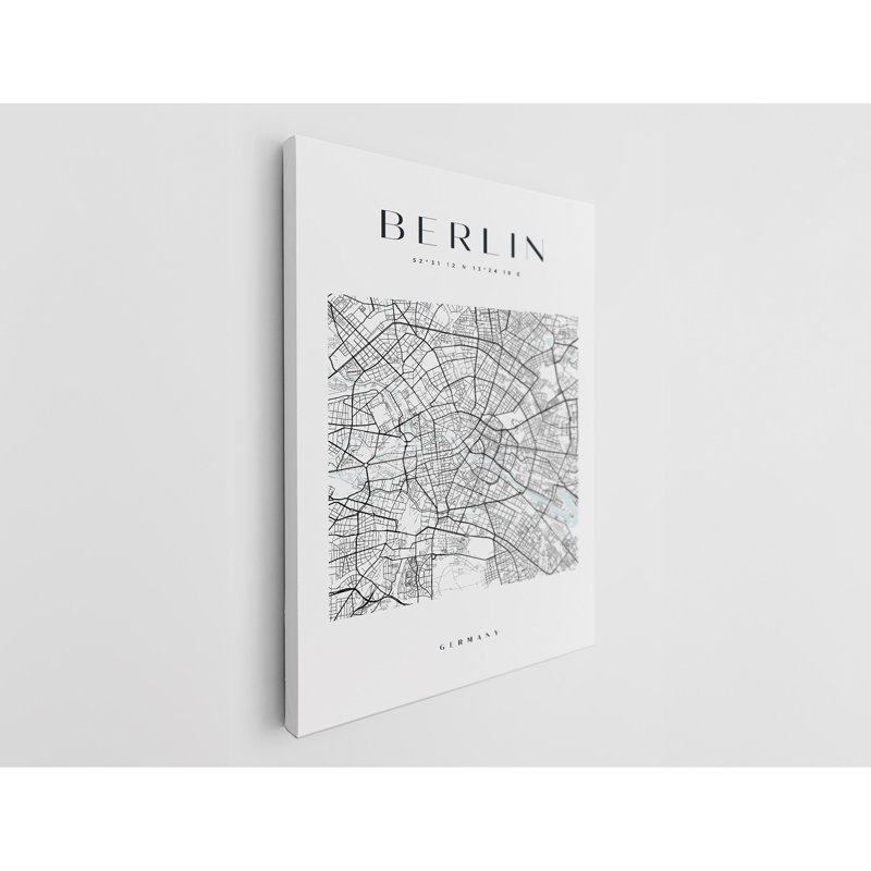 Berlin Map Print Germany Canvas Print, 60" H x 40" W
