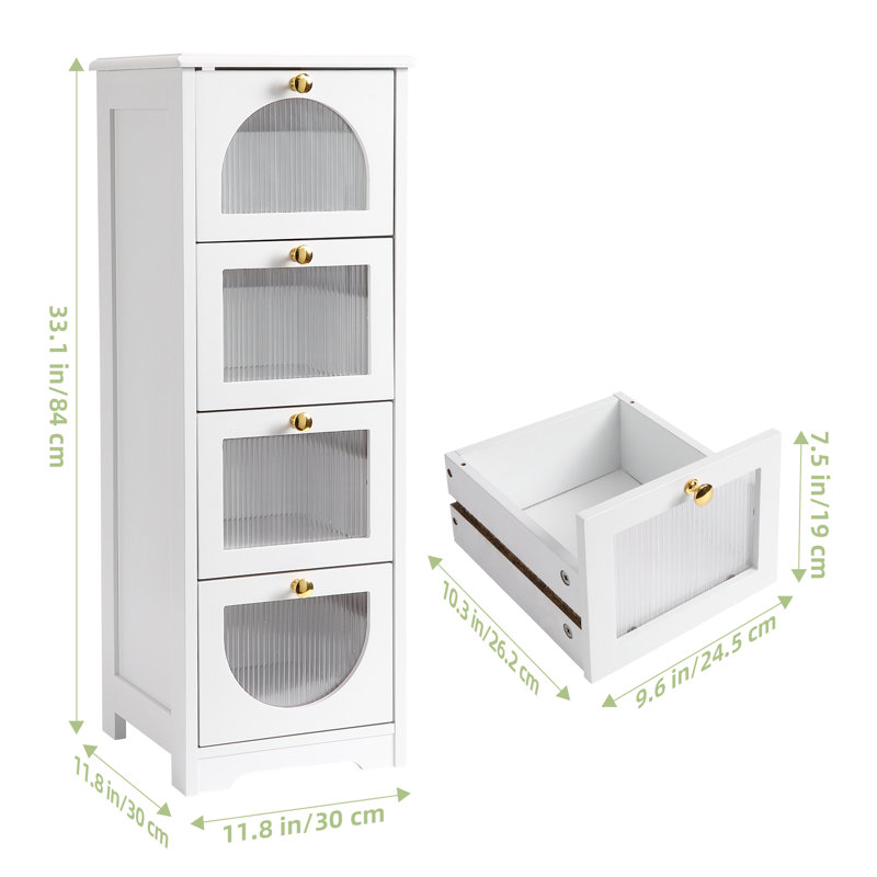 Hertberg 30Cm W x 84.1Cm H x 30Cm D Freestanding Corner Bathroom Cabinet