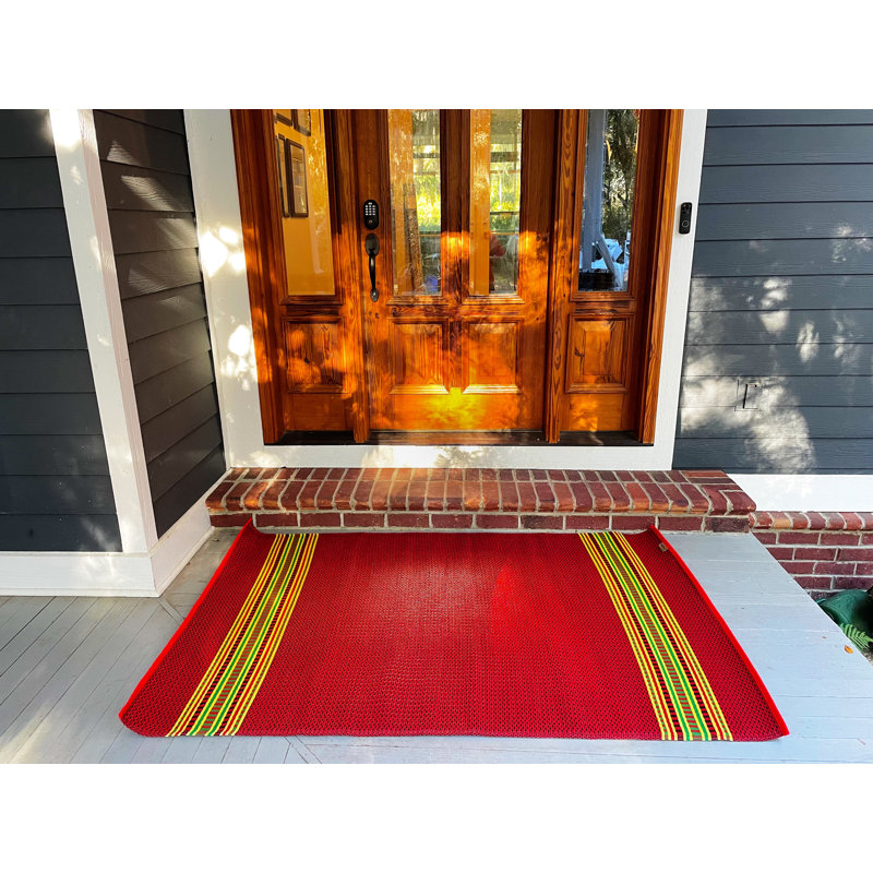 Mad Mats Serape Red Indoor / Outdoor Area Rug - Reversible