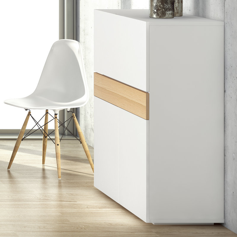 Focus Armoire Desk, Pure White/Oak