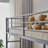 Twin Size Metal Loft Bed With Desk And Storage Shelves, 2 Built-In Ladders-1871627016