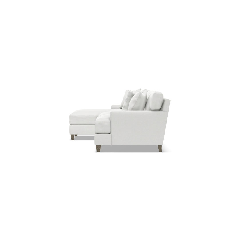 Mila 2-Piece Fabric Sectional, White Polyester Blend, Left Hand Facing, 33.5" H x 101" W x 61" D