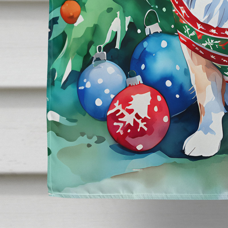 Drapeau de Noël de l'épagneul tibétain, H 40 po x l 28 po