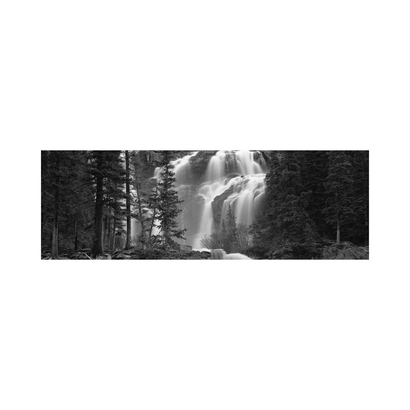Waterfall In A Forest, Banff, Alberta, Canada by Panoramic Images - Wrapped Canvas Panoramic Print, 182.88 cm H x 60.96 cm W