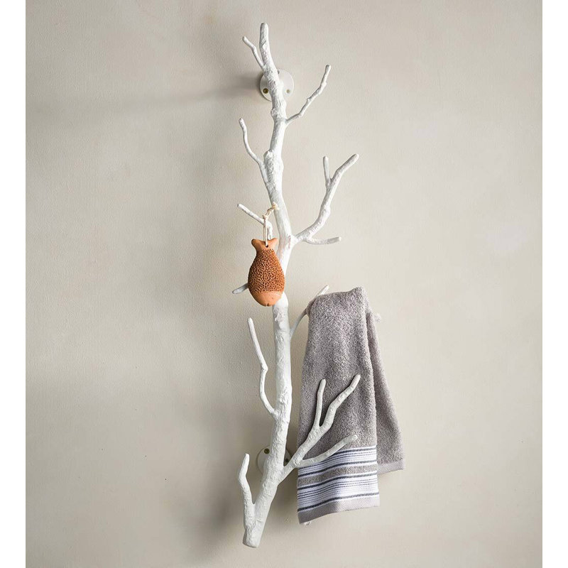 Portemanteau mural en acier Dighton, Blanc